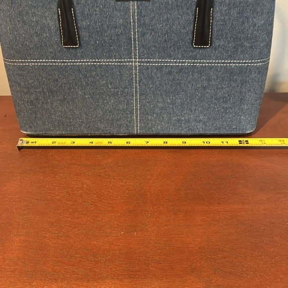 Kate Spade denim and black old school style stiff handled first handbag - Picture 12 of 16